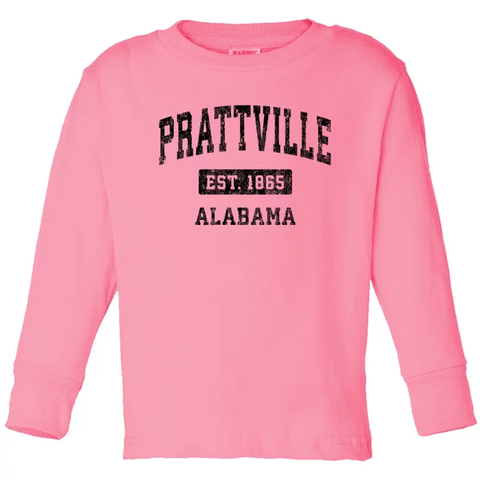 Prattville Alabama Al Vintage Sports Established Toddler Long Sleeve Shirt