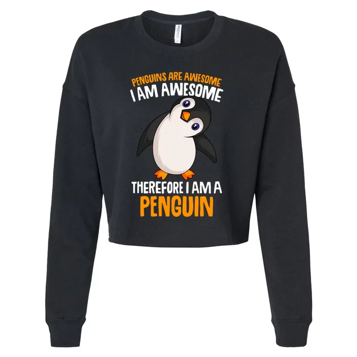 Penguins Are Awesome Girl Boy Women Penguin Cropped Pullover Crew