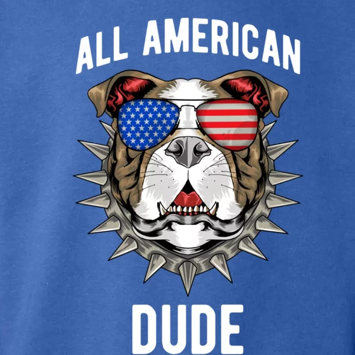 Pitbull All American Dude American Flag Sunglasses 4th Of Ju Gift Toddler Hoodie