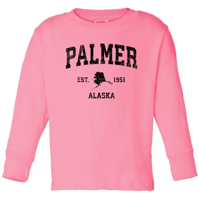 Palmer Alaska Ak Vintage Sports Toddler Long Sleeve Shirt