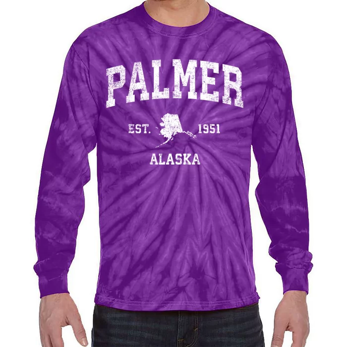 Palmer Alaska Ak Vintage Sports Tie-Dye Long Sleeve Shirt