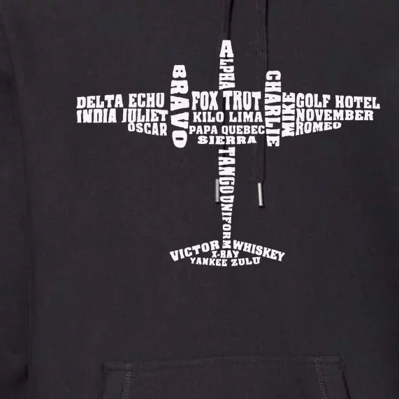 Phonetic Alphabet Airplane Pilot Plane Aviation Novelty Gift Premium Hoodie