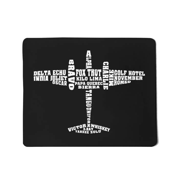 Phonetic Alphabet Airplane Pilot Plane Aviation Novelty Gift Mousepad