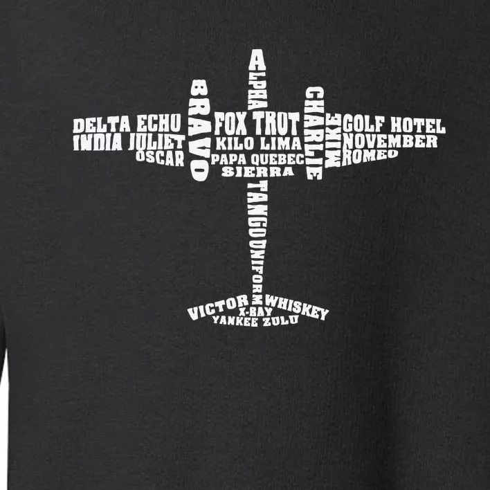 Phonetic Alphabet Airplane Pilot Plane Aviation Novelty Gift Toddler Sweatshirt