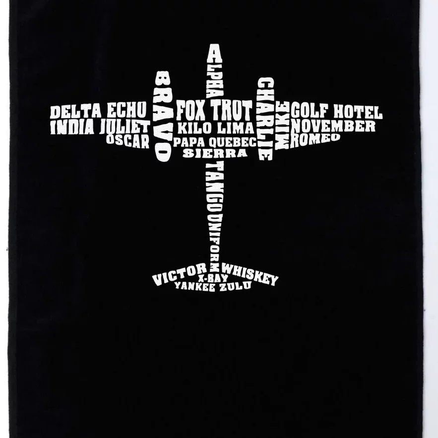 Phonetic Alphabet Airplane Pilot Plane Aviation Novelty Gift Platinum Collection Golf Towel