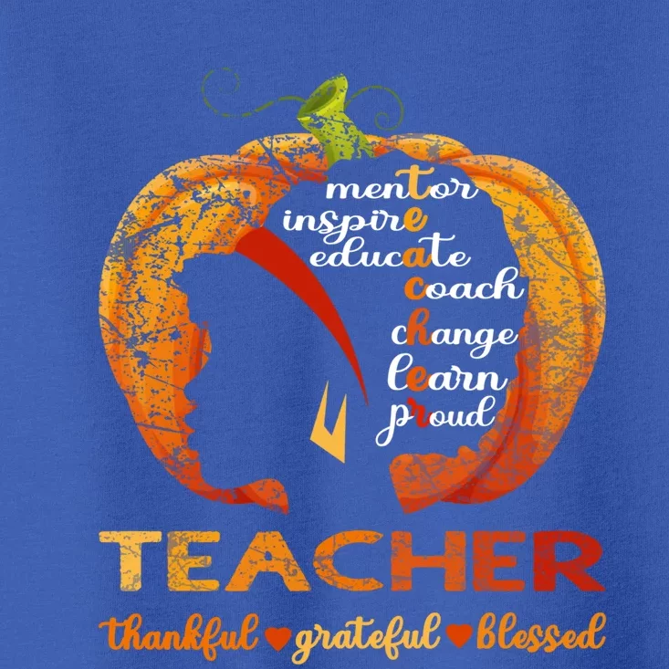 Pumpkin Afro American Teacher Thankful Grateful Blessed Gift Toddler T-Shirt