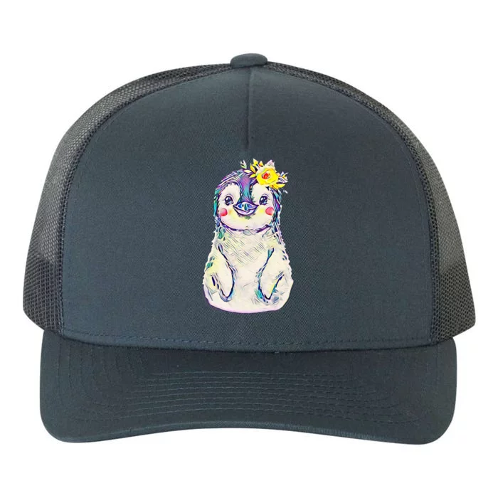 Penguin Antarctica Animals Flightless Bird Motif Penguins Gift Yupoong Adult 5-Panel Trucker Hat