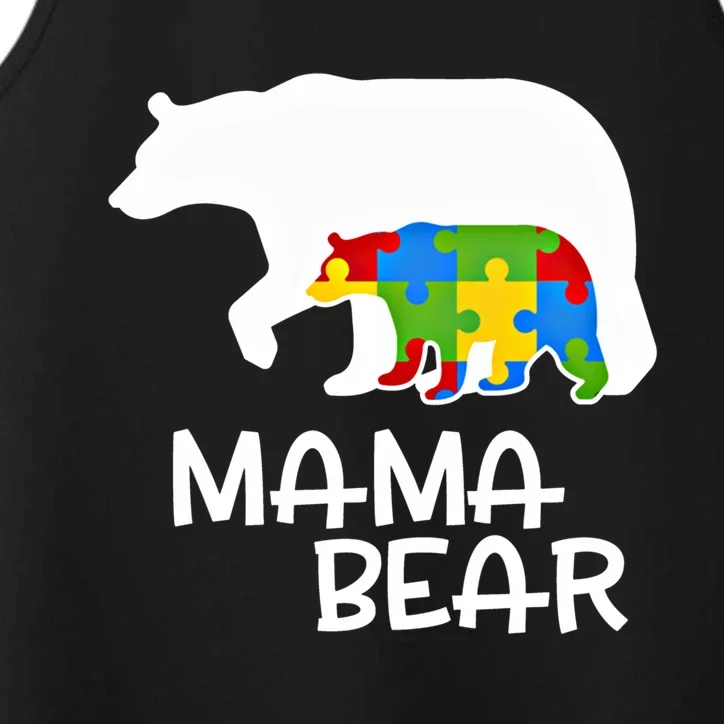 Positive Autism Awareness Support Mama Bear Autistic Mother Gift Performance Tank