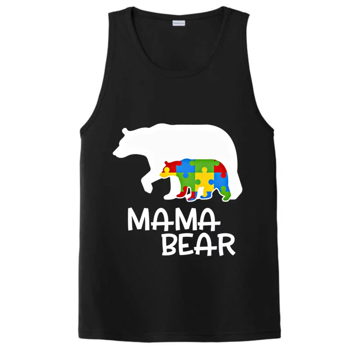 Positive Autism Awareness Support Mama Bear Autistic Mother Gift Performance Tank