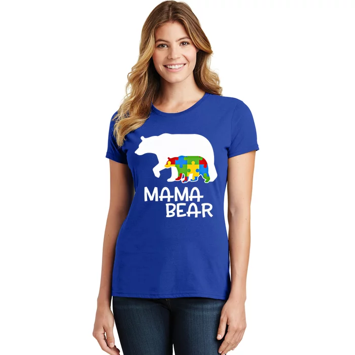 Positive Autism Awareness Support Mama Bear Autistic Mother Gift Women's T-Shirt