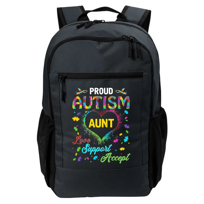 Proud Autism Aunt Love Support Accept Help Awareness Daily Commute Backpack