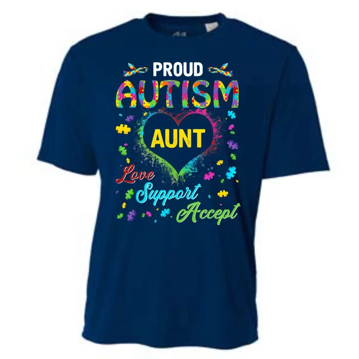 Proud Autism Aunt Love Support Accept Help Awareness Cooling Performance Crew T-Shirt