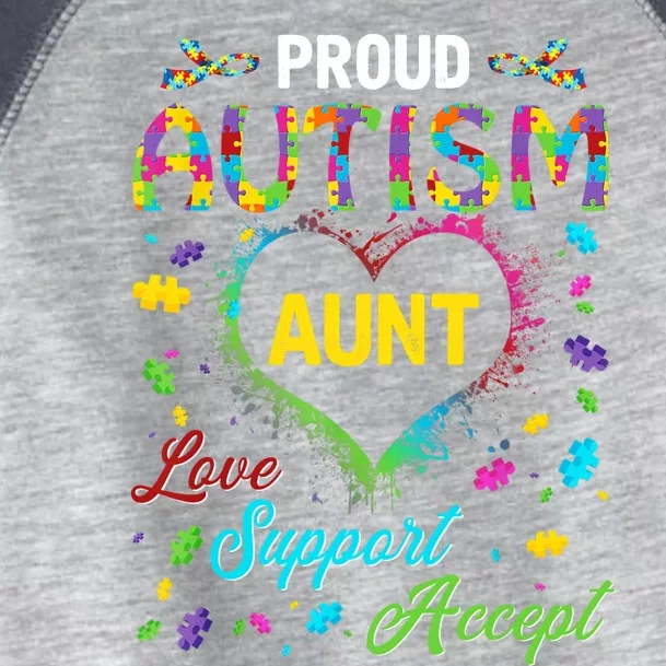 Proud Autism Aunt Love Support Accept Help Awareness Toddler Fine Jersey T-Shirt