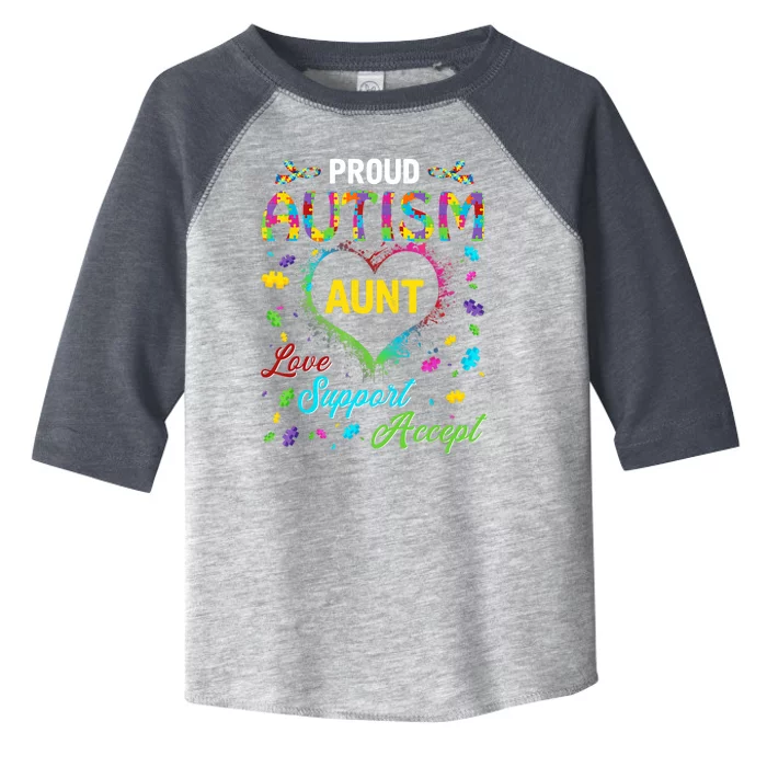 Proud Autism Aunt Love Support Accept Help Awareness Toddler Fine Jersey T-Shirt