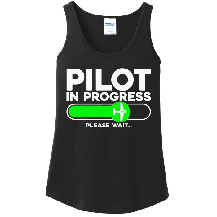 Pilot Art Airline Future Pilot Aviation Airplane Ladies Essential Tank