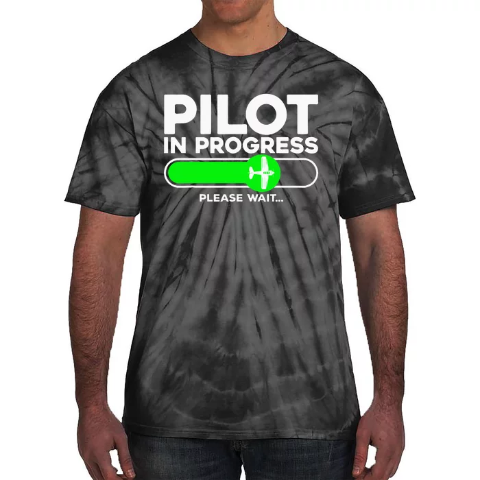 Pilot Art Airline Future Pilot Aviation Airplane Tie-Dye T-Shirt