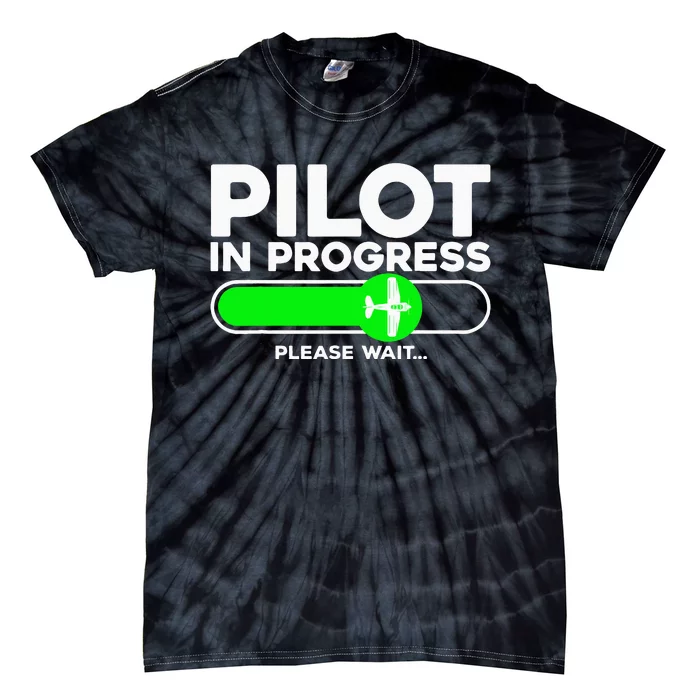 Pilot Art Airline Future Pilot Aviation Airplane Tie-Dye T-Shirt