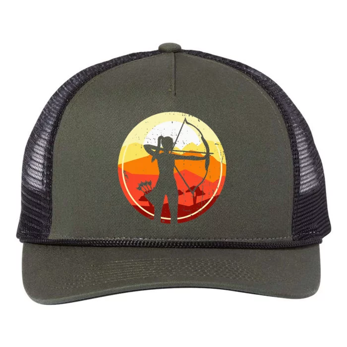 Proud Archery Archer Sports Girl Woman Gift Retro Rope Trucker Hat Cap