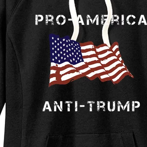 Proamerica Antitrump American Usa Flag Women's Fleece Hoodie