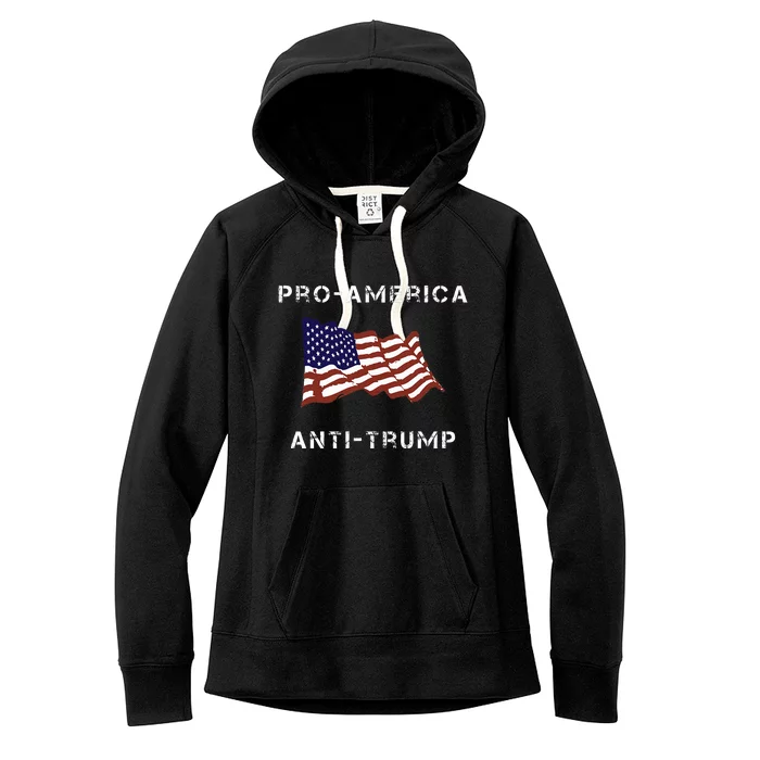 Proamerica Antitrump American Usa Flag Women's Fleece Hoodie