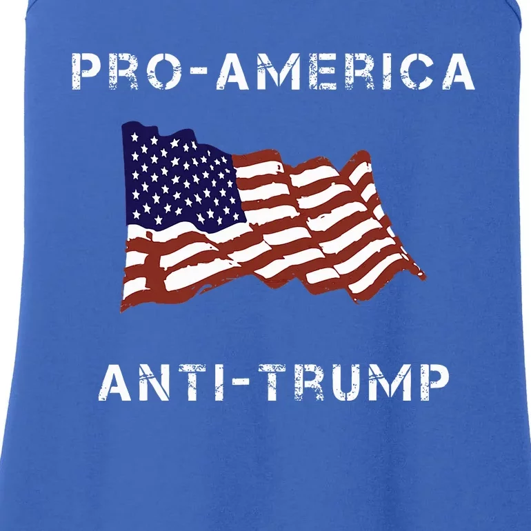 Proamerica Antitrump American Usa Flag Ladies Essential Tank