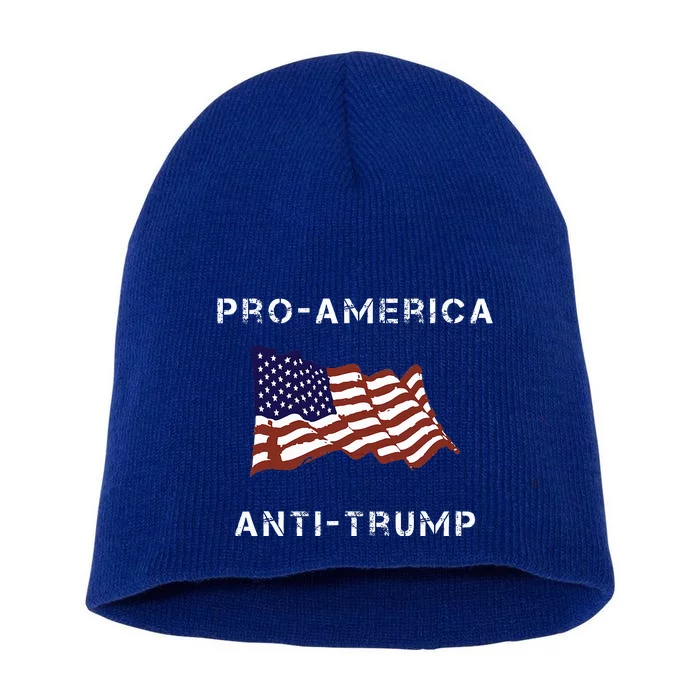 Proamerica Antitrump American Usa Flag Short Acrylic Beanie