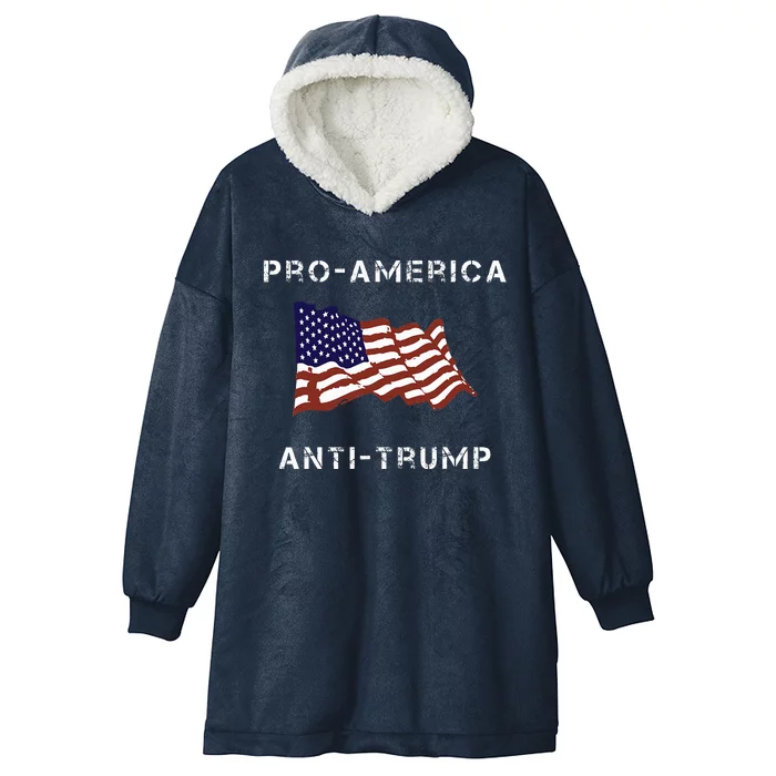 Proamerica Antitrump American Usa Flag Hooded Wearable Blanket