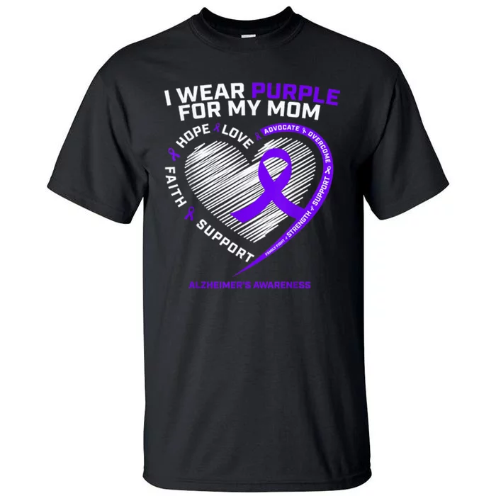 Purple Alzheimers Awareness Products Mom Gifts Tall T-Shirt