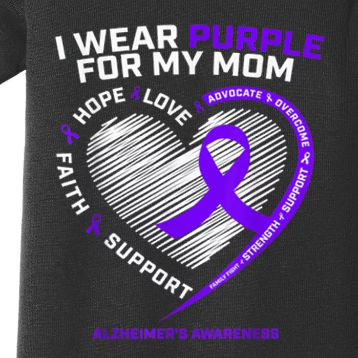 Purple Alzheimers Awareness Products Mom Gifts Baby Bodysuit