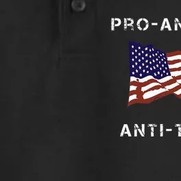 Proamerica Antitrump American Usa Flag Dry Zone Grid Performance Polo