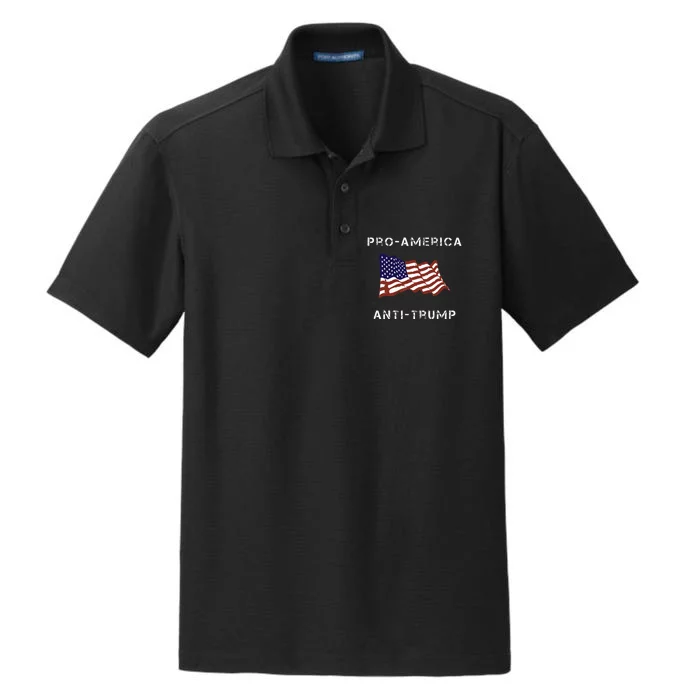 Proamerica Antitrump American Usa Flag Dry Zone Grid Performance Polo