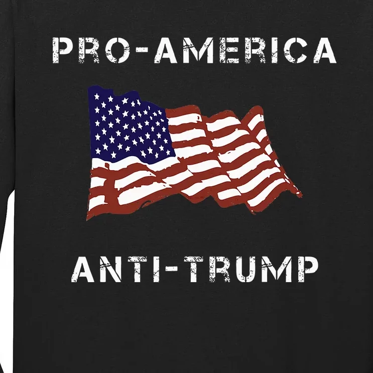 Proamerica Antitrump American Usa Flag Tall Long Sleeve T-Shirt