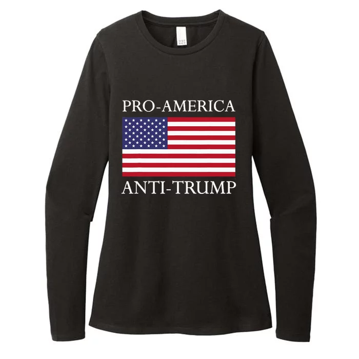 Proamerica Antitrump American Usa Flag Resist Womens CVC Long Sleeve Shirt