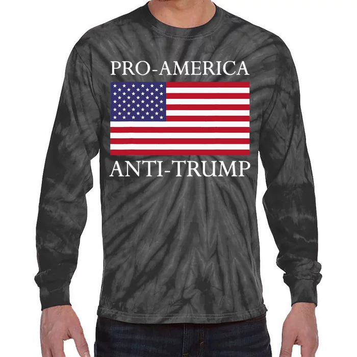 Proamerica Antitrump American Usa Flag Resist Tie-Dye Long Sleeve Shirt