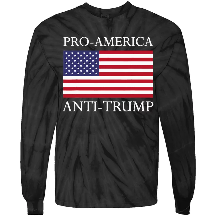 Proamerica Antitrump American Usa Flag Resist Tie-Dye Long Sleeve Shirt