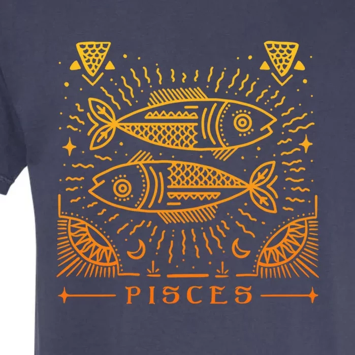 Pisces Astrology And Zodiac Sign / Drawn Tarot Horoscope Art Gift Garment-Dyed Heavyweight T-Shirt