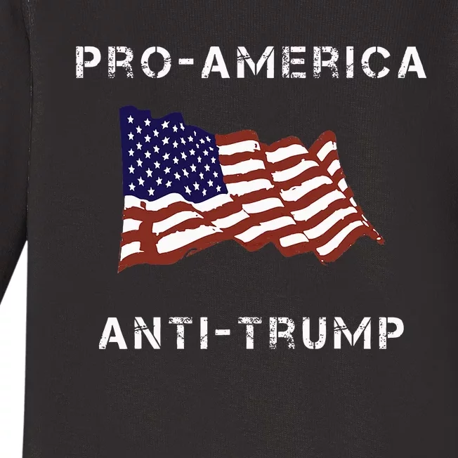 Proamerica Antitrump American Usa Flag Baby Long Sleeve Bodysuit