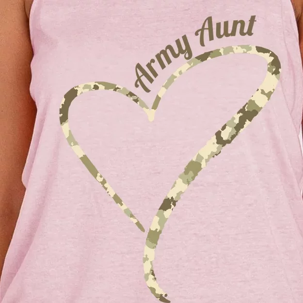 Proud Army Aunt Gift Military Aunt Gift Camouflage Cute Gift Women's Knotted Racerback Tank