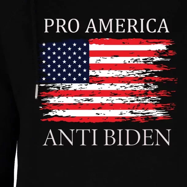 Pro America Anti Biden Flag Impeach Joe Biden Anti Biden Womens Funnel Neck Pullover Hood