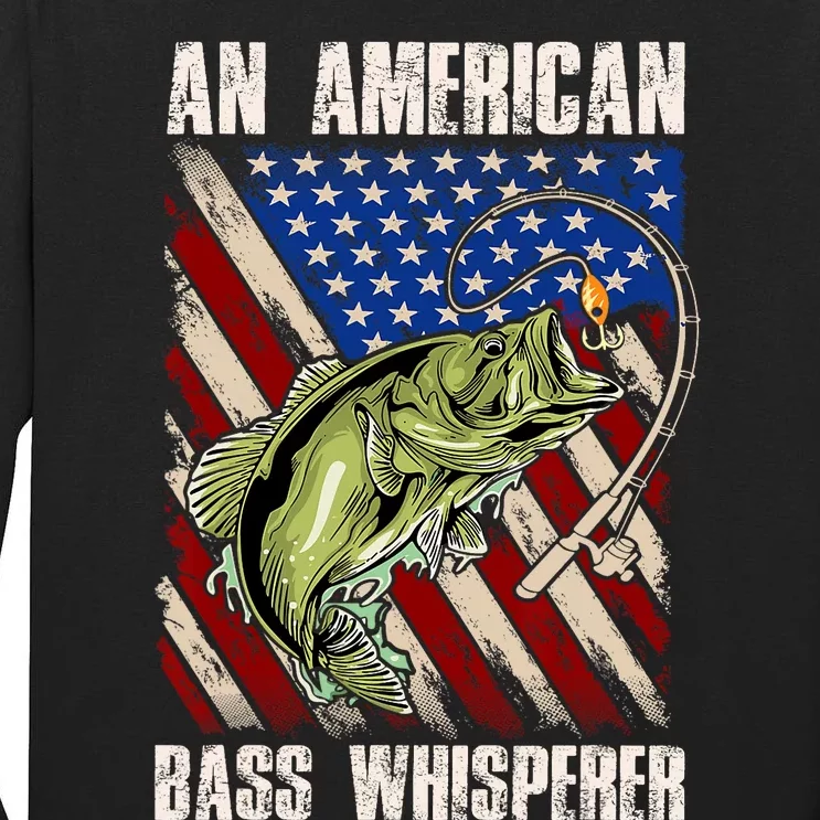 Patriotic Anglers American Bass Whisperer Fisherman Tall Long Sleeve T-Shirt