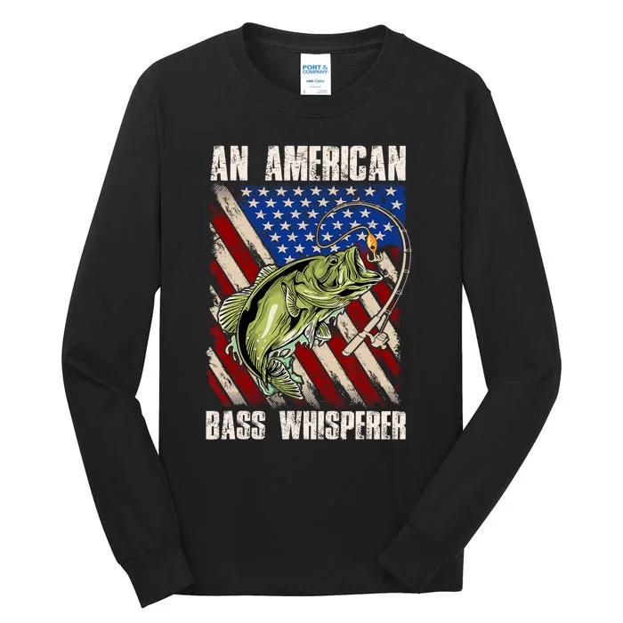 Patriotic Anglers American Bass Whisperer Fisherman Tall Long Sleeve T-Shirt