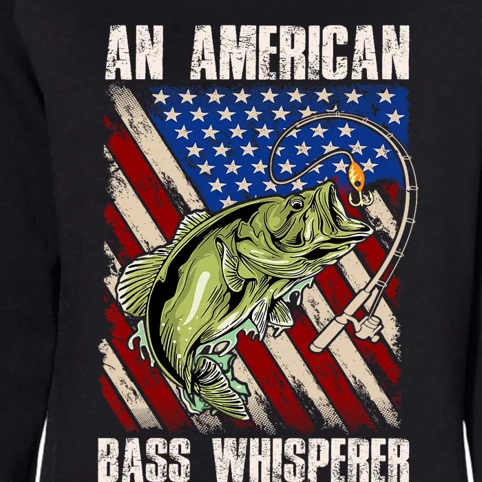 Patriotic Anglers American Bass Whisperer Fisherman Womens California Wash Sweatshirt