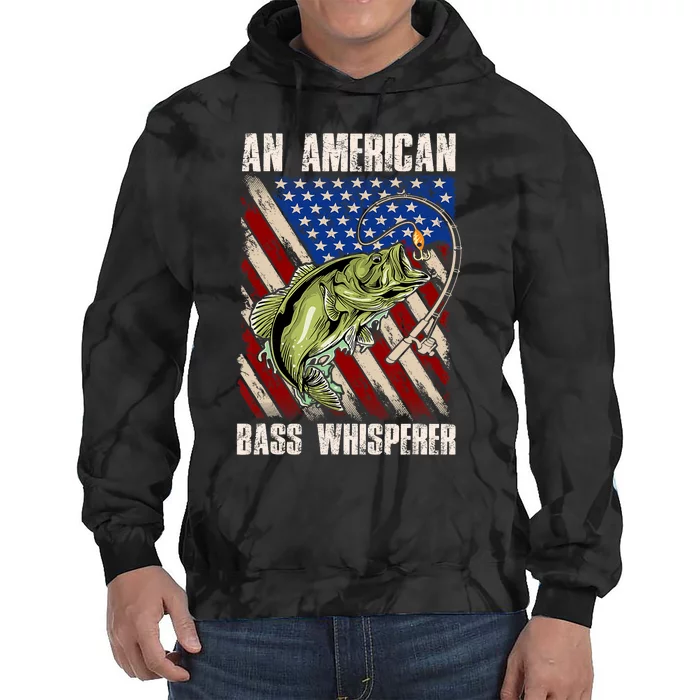 Patriotic Anglers American Bass Whisperer Fisherman Tie Dye Hoodie