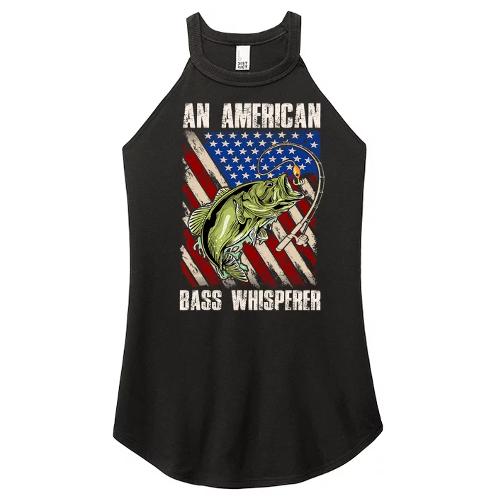 Patriotic Anglers American Bass Whisperer Fisherman Women’s Perfect Tri Rocker Tank