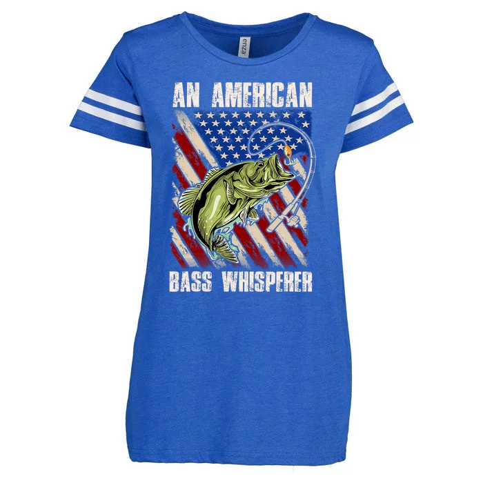 Patriotic Anglers American Bass Whisperer Fisherman Enza Ladies Jersey Football T-Shirt