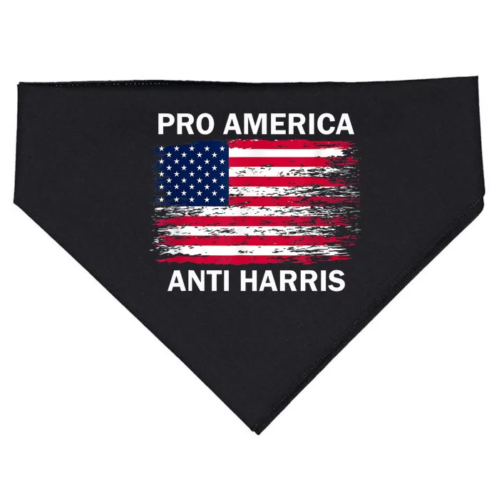 Pro America Anti Kamala Flag Kamala Harris Anti Harris USA-Made Doggie Bandana