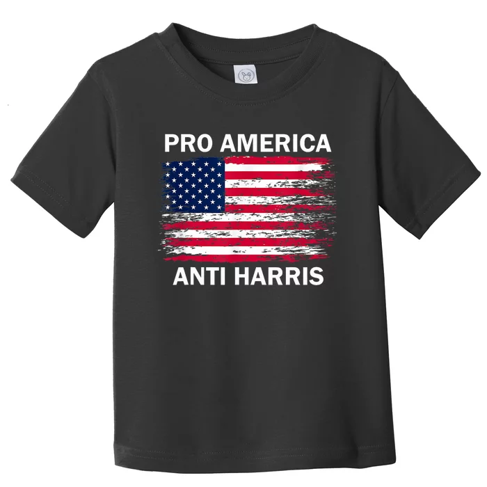 Pro America Anti Kamala Flag Kamala Harris Anti Harris Toddler T-Shirt