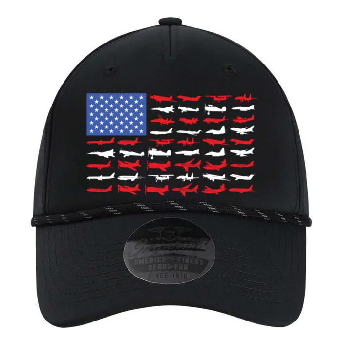 Pilot Airplane American Flag Plane Aviation Gift Performance The Dyno Cap