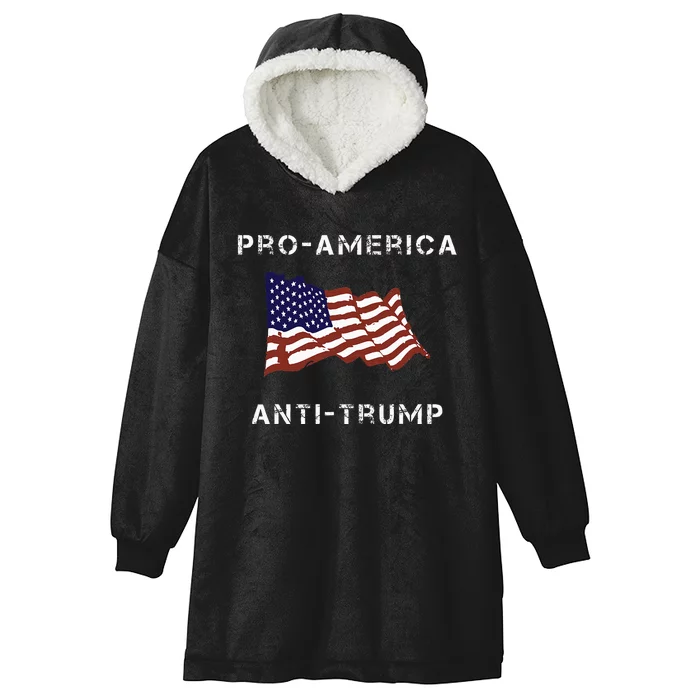 Proamerica Antitrump American Usa Flag Hooded Wearable Blanket