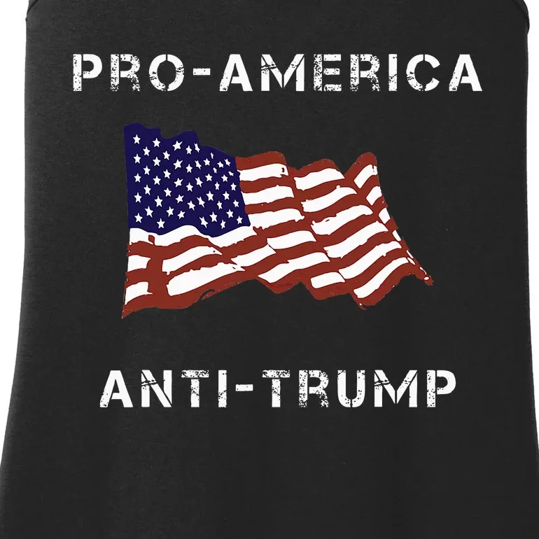 Proamerica Antitrump American Usa Flag Ladies Essential Tank